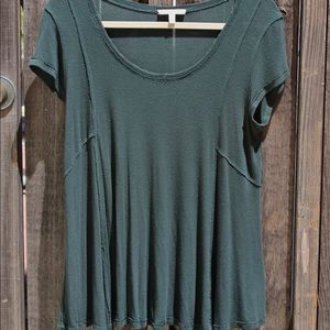 Anthropologie Bordeaux Green short sleeved Blouse